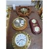 Image 1 : 4-Ships Wheel, Port Hole Clock, Barometer - 4 X $