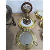 Image 1 : Brass Porthole Mirrors 2, Footed Compass