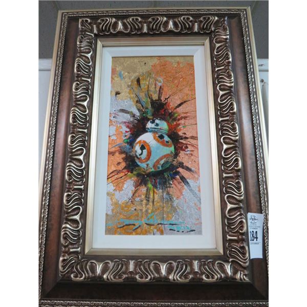 Framed Art BB8 Star Wars - Signed James Colelman w/COA - 7 x 14