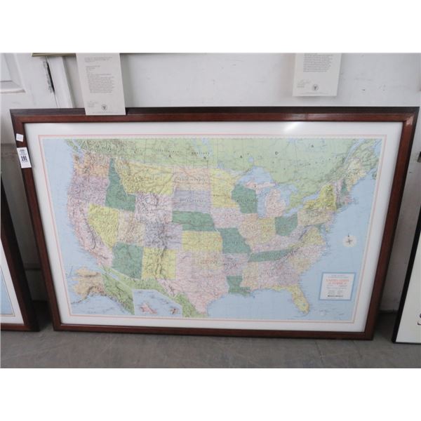 2-Framed US/World Maps - 36 x 40 - 2 X $