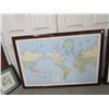 Image 3 : 2-Framed US/World Maps - 36 x 40 - 2 X $