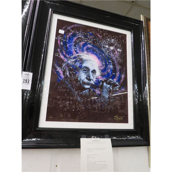 2-Framed Einstein Art Inspiration of Theories - Signed Fishwig w/COA - 16 x 20