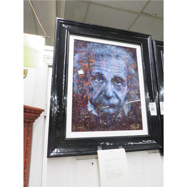 Framed Art Einstein's Cosmos - Signed Fishwig w/COA - 16 x 20