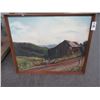 Image 1 : Framed Oil On Canvas Barn Scene