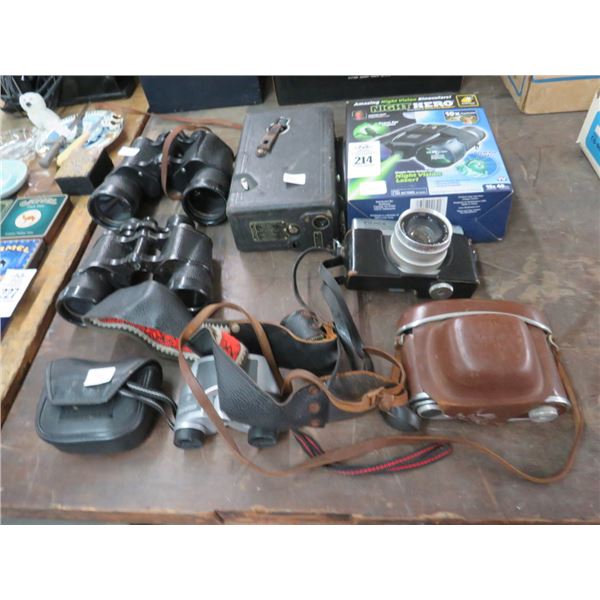 Binoculars, Vintage Cameras, Four Track Movies, RC System and Massager