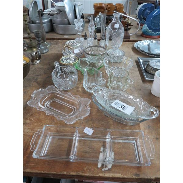 Asst. Crystal/Pressed Glass/Depression Glass Table Items