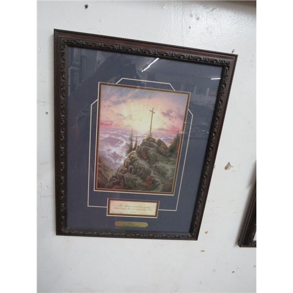 2-Kinkade Framed Art Sunrise/Prince of Peace - 2 X $