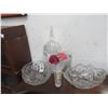 Image 1 : Pressed Crystal Bowls, Vases, And Compote