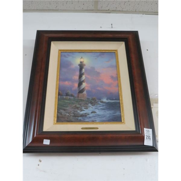 Kinkade Framed Print On Canvas Cap Hatteras Light w/COA - 20 x 24