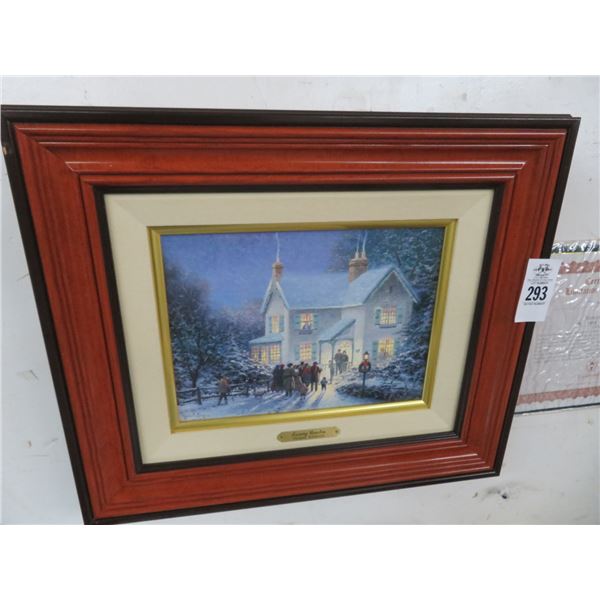 Kinkade Framed Print On Canvas Evening Caroler w/COA - 18 x 20