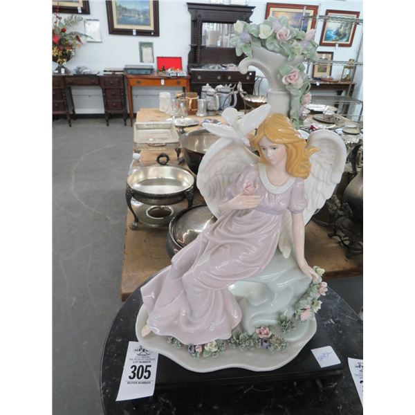 Capodimonte Style Porcelain Statuary Angel Flower Girl