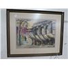 Image 3 : Framed Art Mountain Scene, City Scape Watercolor - 2