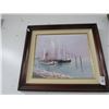 Image 1 : Oil On Canvas Wall Art Sailboats In Port - Signed Frankowiac - 24 x 24