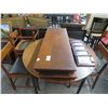 Image 3 : Teak ? Round Dining Table w/6 Chairs - 2 Leafs