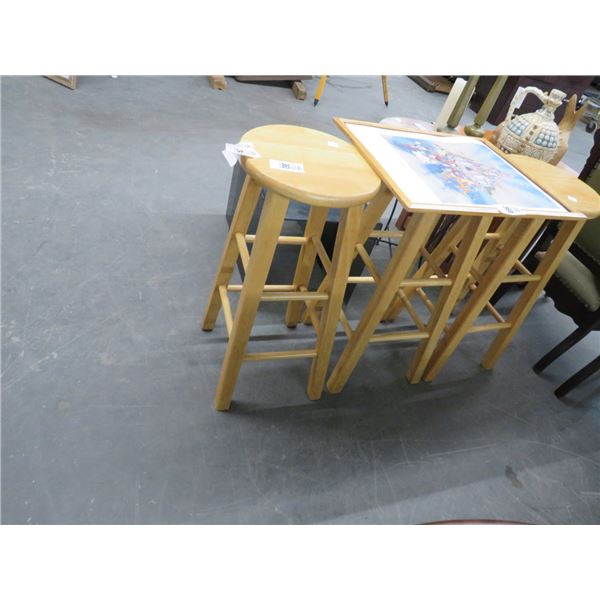 Oak Barstools - 3