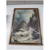 Image 1 : Framed Oil On Canvas Rugged Seascape - Signed Sabin