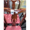 Image 2 : Cherry Mahogany Dragonfly Padded Queen Anne Chairs - Set of 4