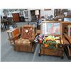 Image 2 : Heavy Oak Sofa/Armchair/Rocker/Bench/End Table Set