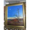 Image 1 : Oil On Canvas Framed Dessert Art - Signed Makres