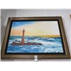 Image 1 : Oil On Canvas Lighthouse - Signed Makres - 30 x 36