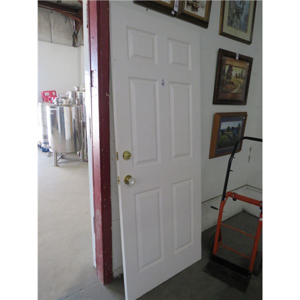 Textured Interior Door w/Glass Door Knob and Convertible Handtruck