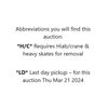 Image 1 : Abbreviations you will find this auction: