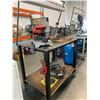 Image 2 : ROLLING METAL WELDERS WORK TABLE W/OVERHEAD LIGHT - APPROX. 4FT ACROSS X 2 1/2FT WIDE X 3 1/2FT HIGH