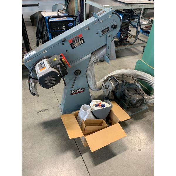 KING INDUSTRIES MODE KC 379MS 3" X 79" METAL BELT SANDER W/ACCESSORIES
