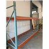 Image 2 : SECTION OF ORANGE & GREY PALLET RACKING W/MESH DECK - APPROX, 12FT ACROSS X 3 1/2FT WIDE X 8FT HIGH