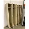 Image 2 : BEIGE METAL LOCKER ROOM LOCKERS - ONE 3 DOOR UNIT & ONE 2 DOOR UNIT
