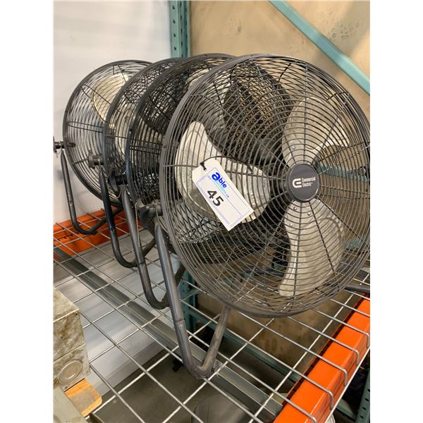 GROUP OF 4 COMMERCIAL ELECTRIC OSCILLATING SHOP FANS