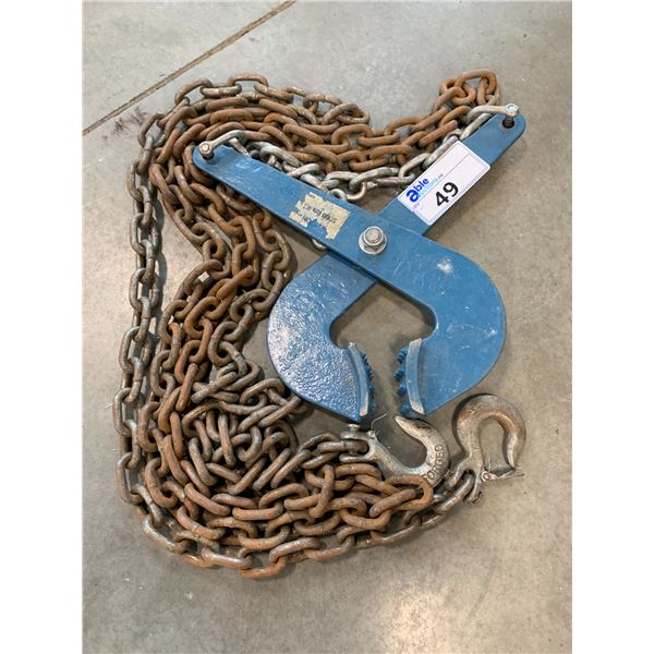 5000 LBS. CAPACITY PALLET PULLER AND APPROX. 20FT LENGTH OF TOW CHAIN