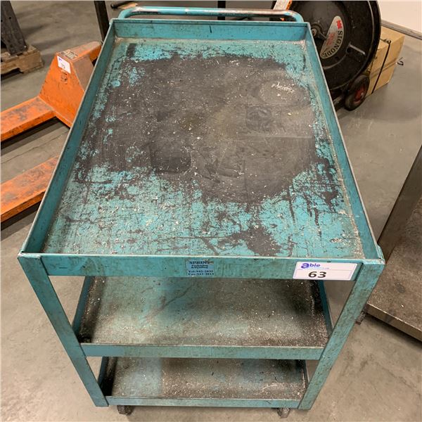 WELDED STEEL MOBILE WORK CART
