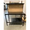 Image 1 : WELDED STEEL WORKBENCH WITH PEGBOARD BACK-APPROX.4FT ACROSS X 2FT WIDE X 5FT HIGH