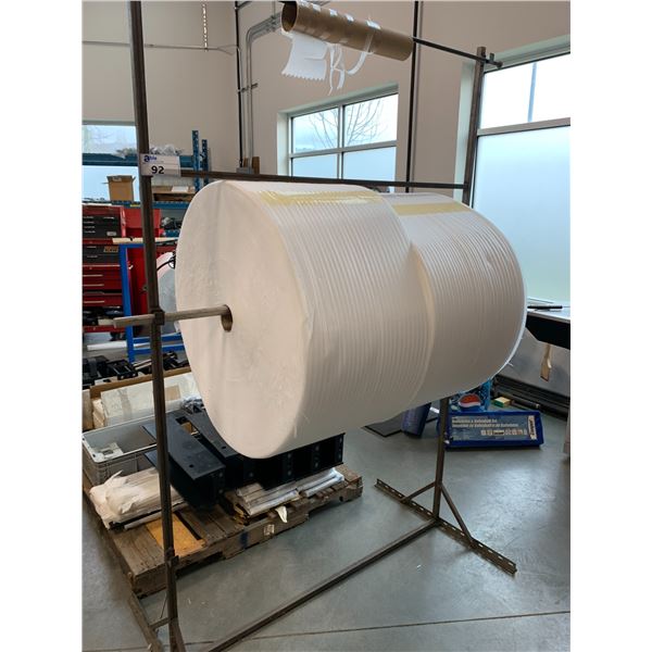 PACKAGING ROLLER STAND WITH 2 ROLLS FOAM PACKING MATERIAL AND 5 SHEETS 4FT X 8FT FOAM SHEETS