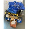 Image 1 : PALLET FULL OF ASSORTED SHOP ITEMS, HARDWARE, TARPS, WORK LIGHTS & MORE