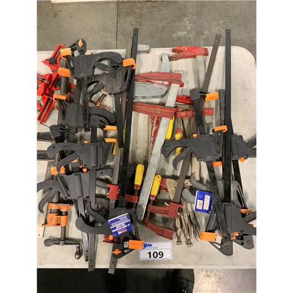 GROUP OF APPROX. 25 ASSORTED BAR CLAMPS