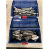 Image 1 : 2 SMALL BLUE TOOL BOXES AND CONTENTS- ASSORTED COMBINATION WRENCHES & ALLEN KEYS