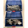 Image 2 : 2 SMALL BLUE TOOL BOXES AND CONTENTS- ASSORTED COMBINATION WRENCHES & ALLEN KEYS