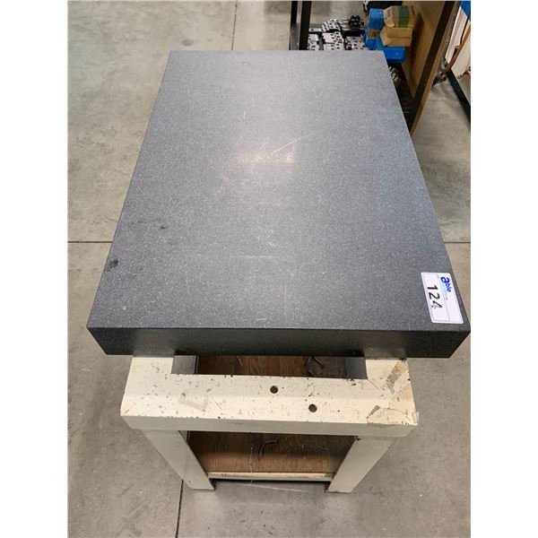 SOLID GRANITE INSPECTION TABLE - 4" X 24" X 36" WITH HEAVY DUTY METAL STAND