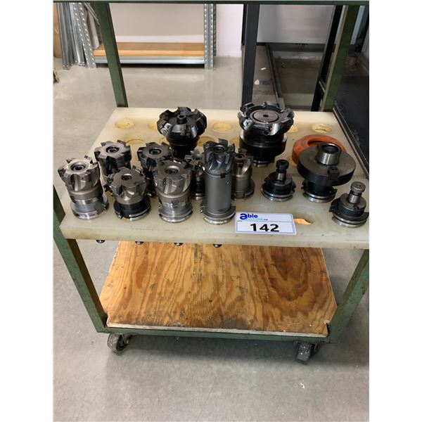 13 FACE MILLS CAT 40 - (2) 2",(1) 2" HIGH FEED.(5) 2 1/2",(1) 3 1/2",(1) 4", (3) FACE MILLS