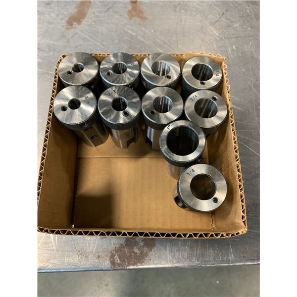 GROUP OF 10 - 1 1/4" TURNING SLEEVES-(2) 3/8" (2) 1/2" (2) 5/8" (3) 3/4" AND (1) 1" "NEW"