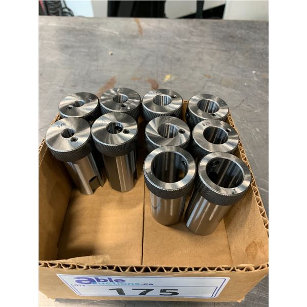 GROUP OF 10 - 1 1/4" TURNING SLEEVES-(2) 3/8" (2) 1/2" (2) 5/8" (2) 3/4" AND (2) 1" "NEW"