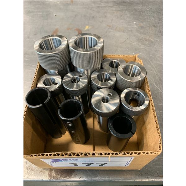 GROUP OF 12 ASSORTED TURNING SLEEVES-(7) 1 1/4"SLEEVES (1) 3/8" (1) 1/2" (1) 5/8" (1) 3/4"