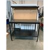 Image 2 : WELDED STEEL BLACK WORKBENCH WITH PEGBOARD BACK - APPROX. 4FT X 2FT X 5FT HIGH