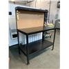Image 3 : WELDED STEEL BLACK WORKBENCH WITH PEGBOARD BACK - APPROX. 4FT X 2FT X 5FT HIGH