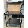 Image 2 : WELDED STEEL WORKBENCH WITH PEGBOARD BACK-APPROX.3FT X 2FT X 5FT HIGH