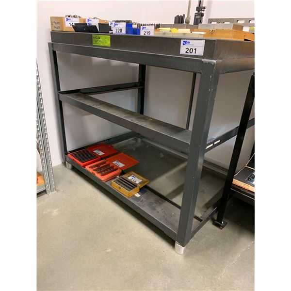 SOLID GRANITE INSPECTION TABLE - 5" X 48" X 36" WITH HEAVY DUTY METAL STAND