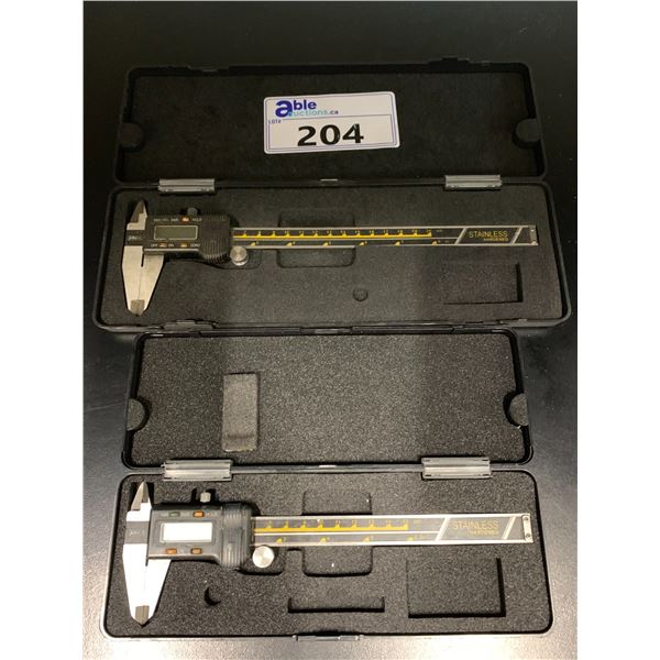 2 H & H IP DIGITAL CALIPERS WITH CASES