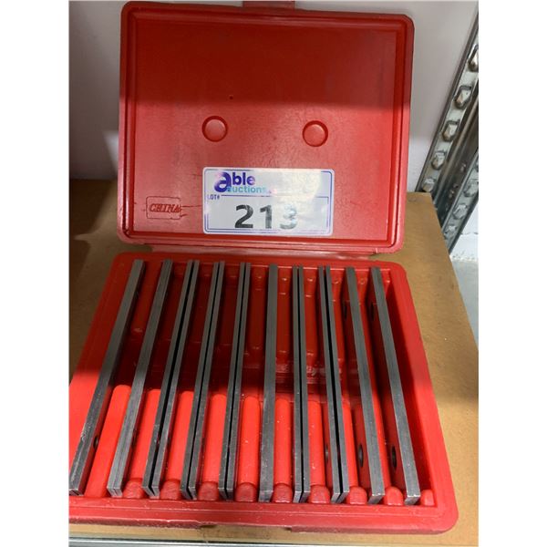 MATCHED SET OF 10 - 1/8" STEEL PARALLELS WITH CASE